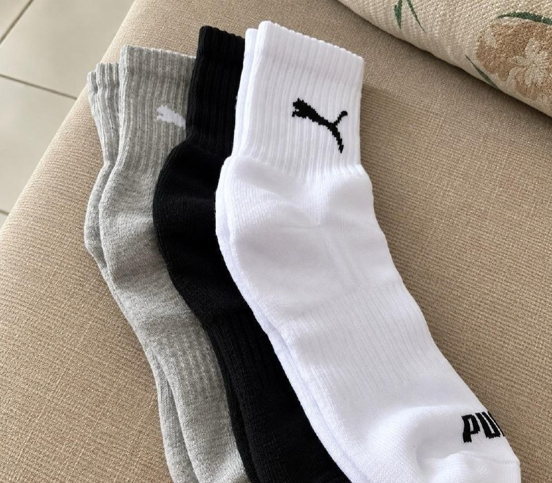 Kit com 6 Pares Meias Puma Cano Médio Alto Atoalhada