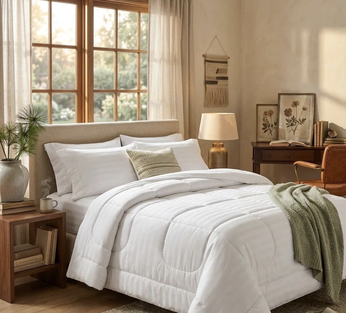Edredom Casal Queen 400 Fios Dupla Face Grosso Hotel Oferta