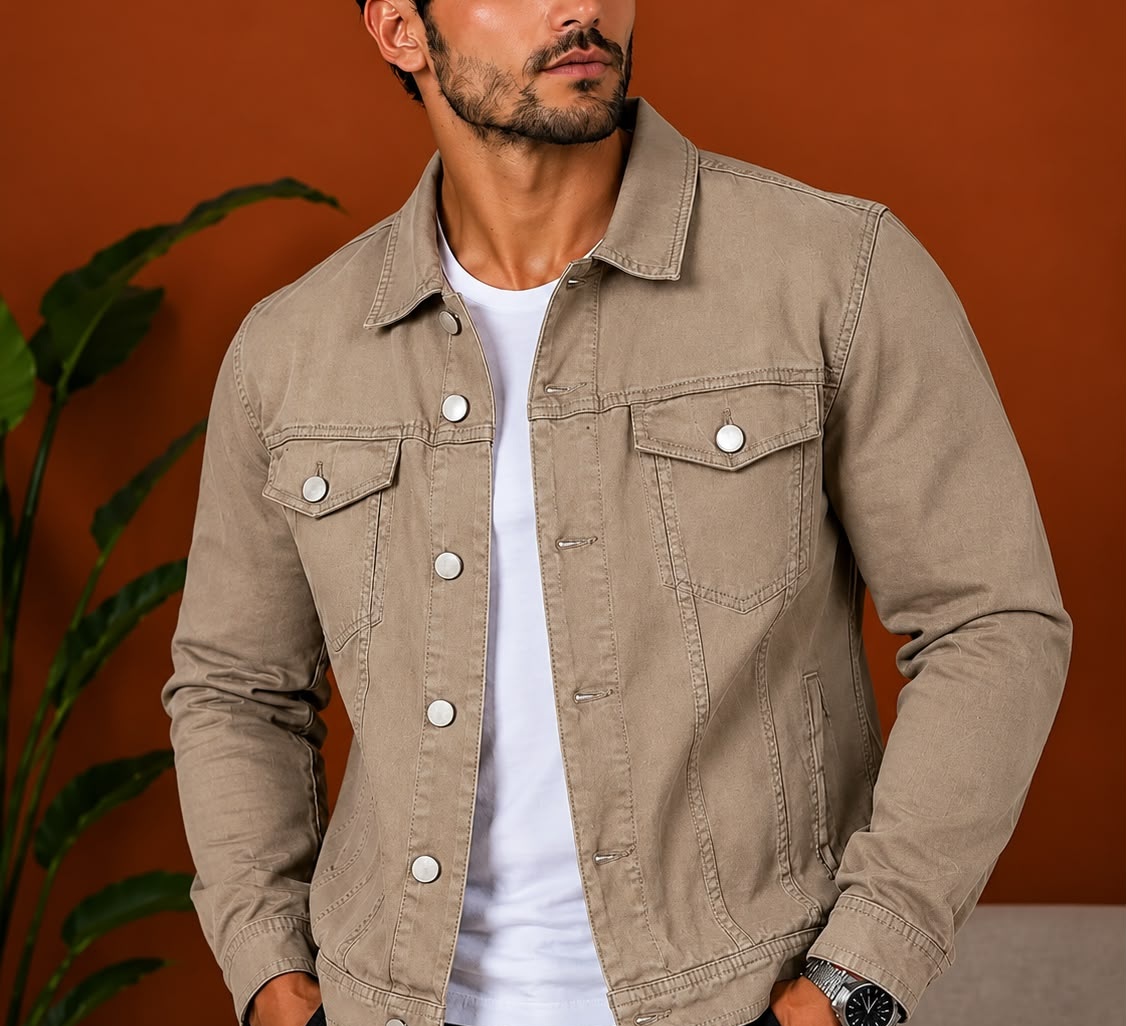 Jaqueta Masculina Jeans Sarja Slim Fit