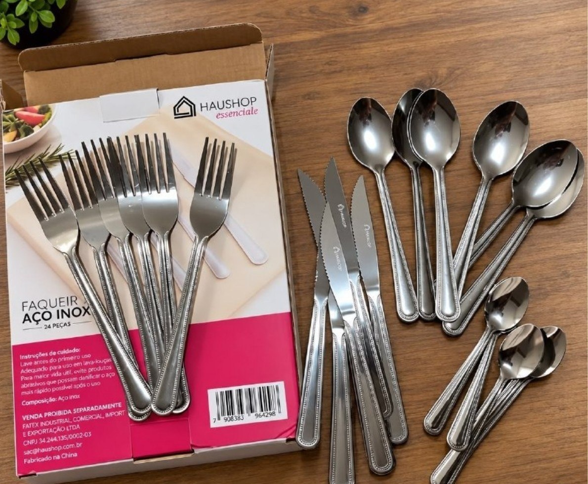 Faqueiro Inox 24 Peças Essenciale Haushop