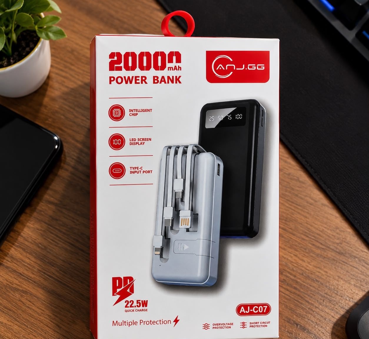 Power Bank 20000mAh Portátil Turbo Display