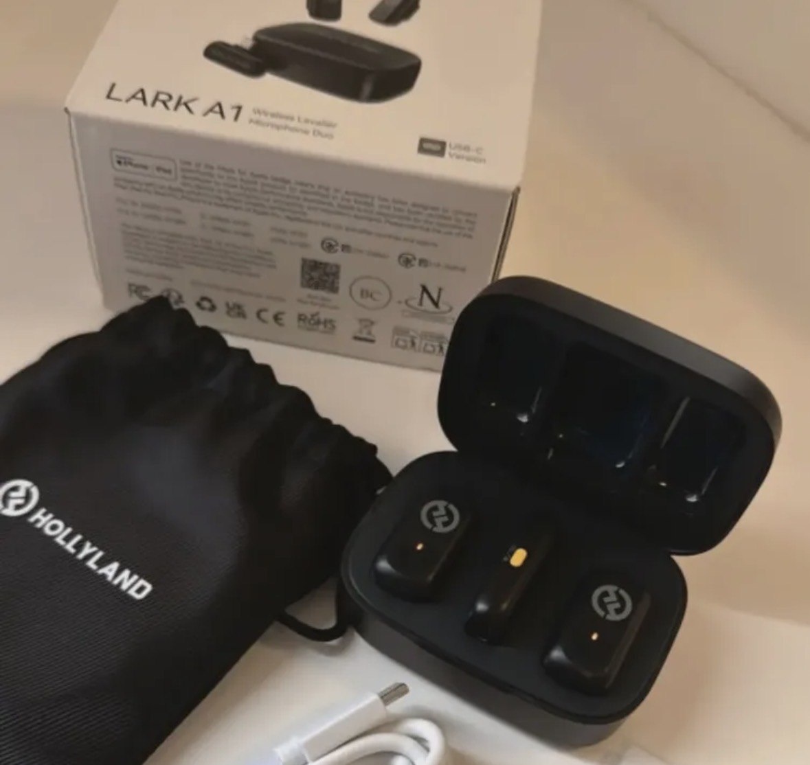 Microfone Hollyland Lark A1 Duo Usb-c cor Preto