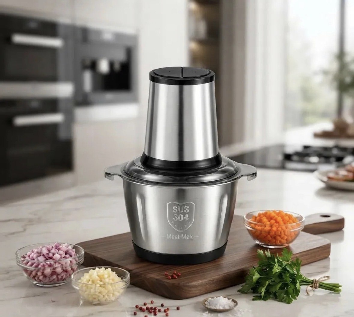 Triturador Elétrico Alimentos 2 L Inox 4 Lâminas Processador