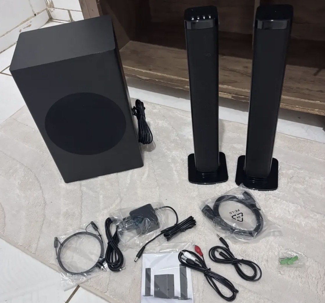 Caixa De Som Soundbar 200W Home Theater Tv Sound Bar Com Subwoofer Bluetooth Som Cinema, Com HDMI ARC, óptico, AUX e Coaxial