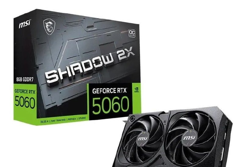 Placa de Vídeo MSI RTX 5060 8G Shadow 2X OC GDDR7 128 Bits