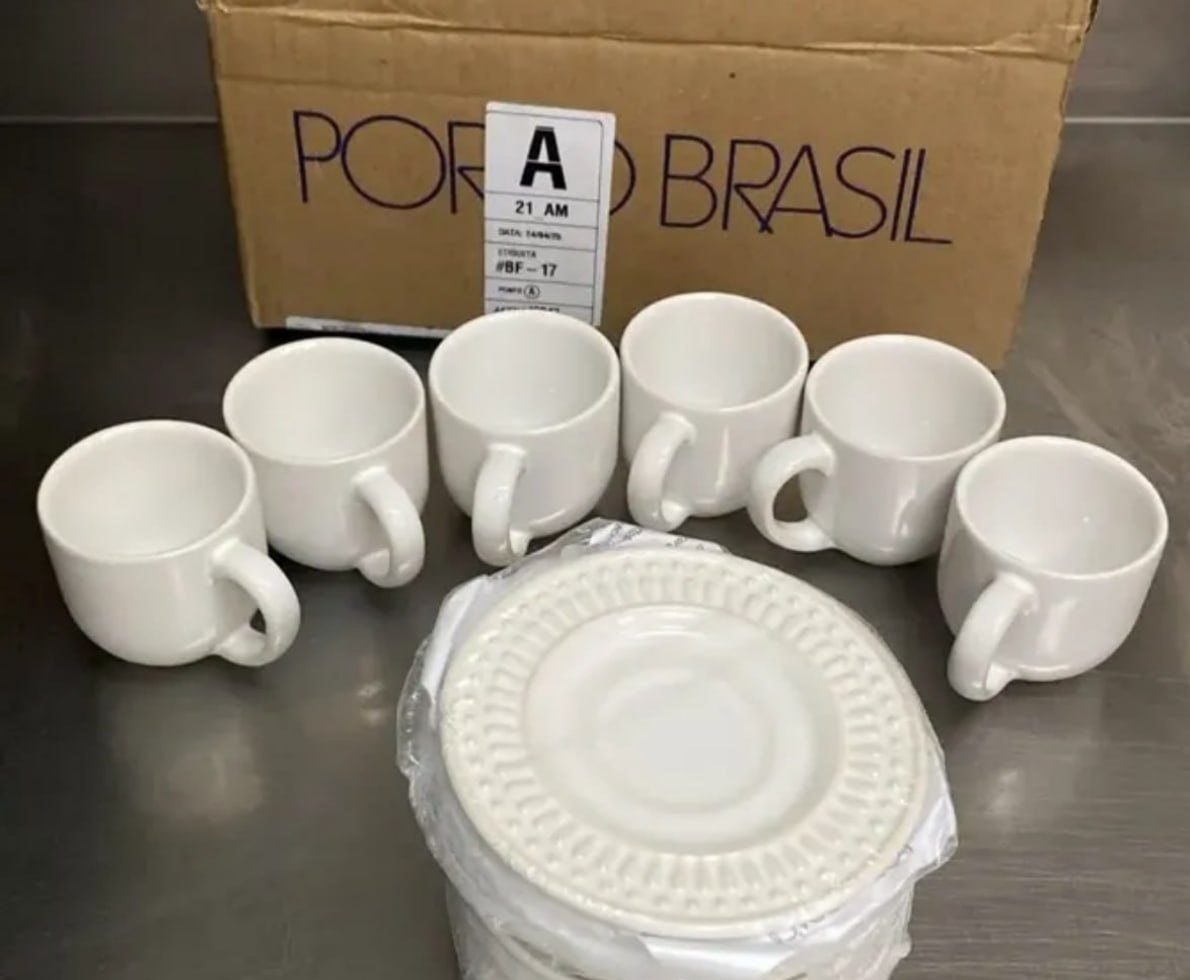 Jogo de Café Porto Brasil Cerâmica 12 Peças 72ml