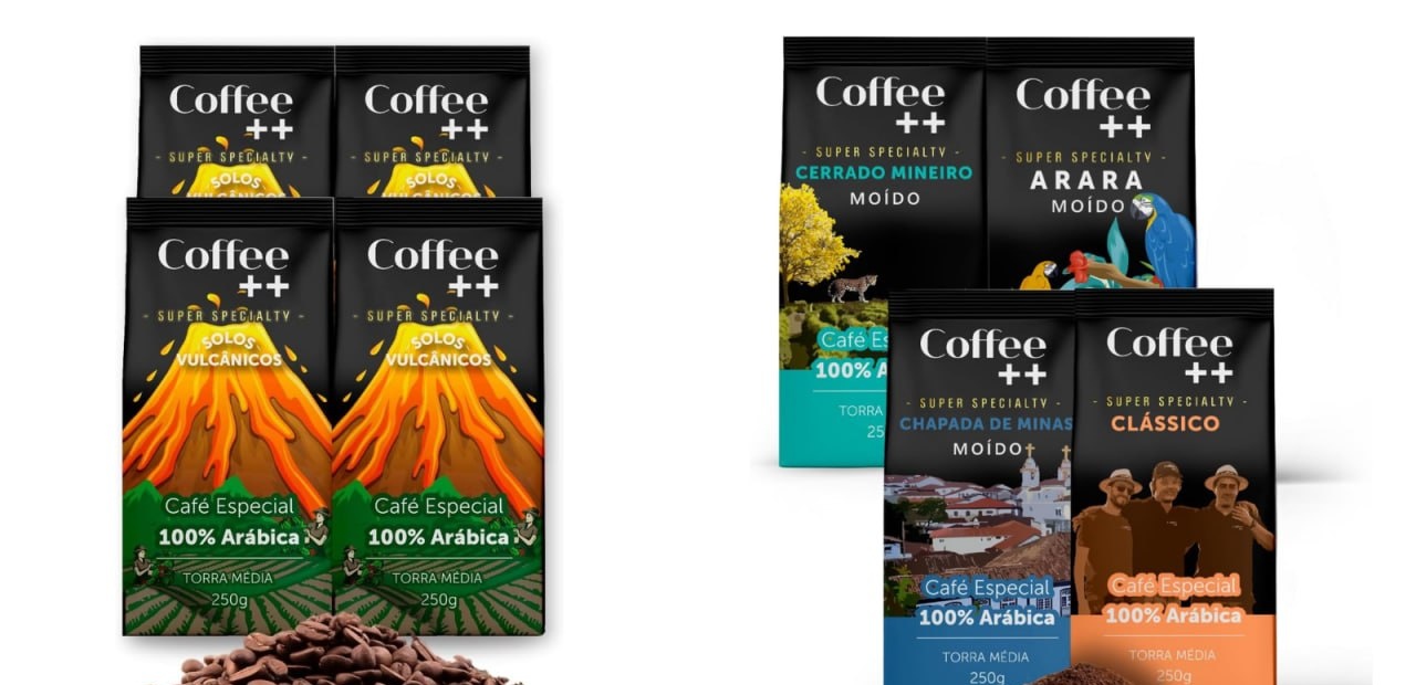 Kit 4 un. Coffee Café Especial Solos Vulcânicos em Grãos