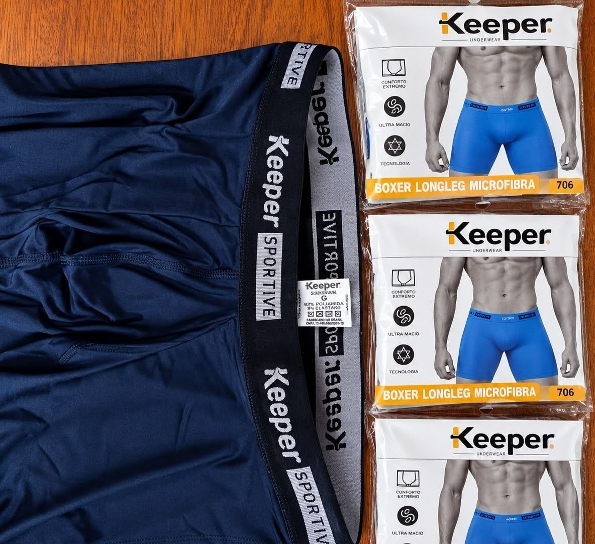 Kit com 3 Cuecas Longleg Anti Assadura