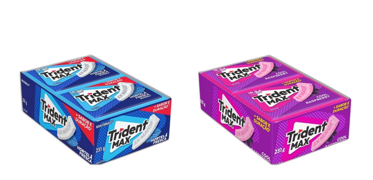 Cx 14 un. Chiclete Trident Max Sem açúcar 16,5g