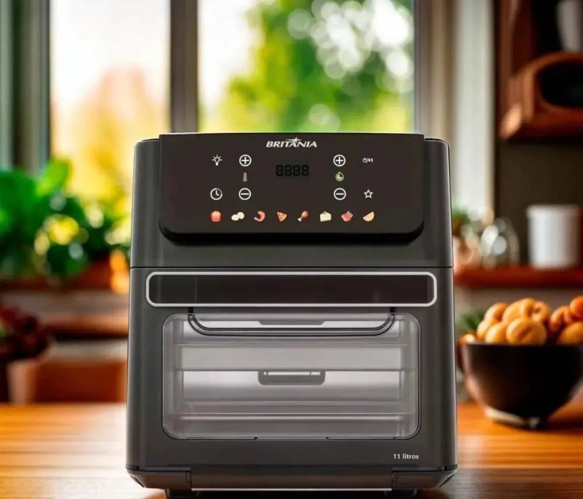 Air Fryer Oven Britânia 11L 8 Funções 1800W Painel Digital BAF11A