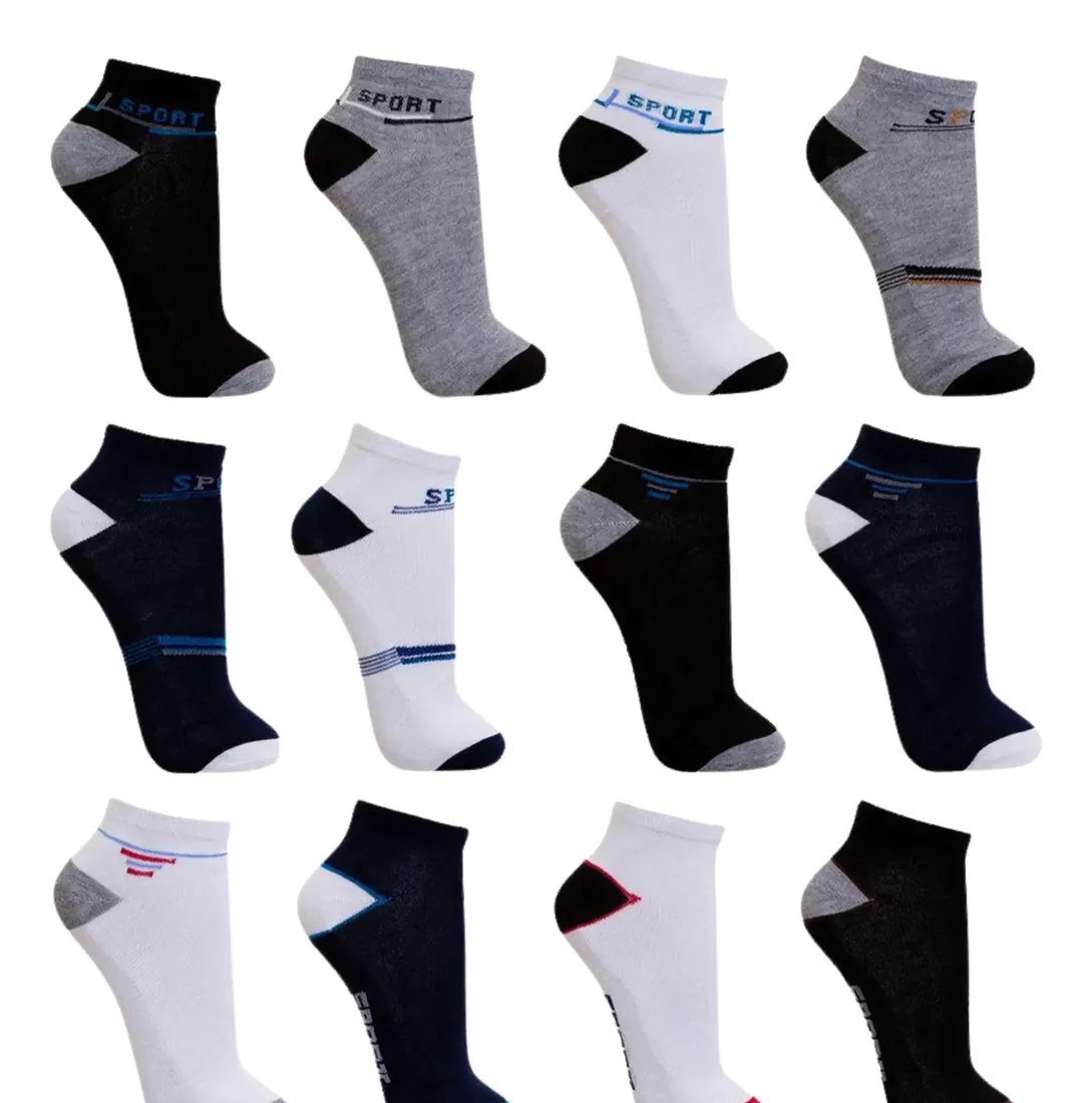 Kit 12 Pares Meia Masculino Cano Curto Soquete Varias Cores