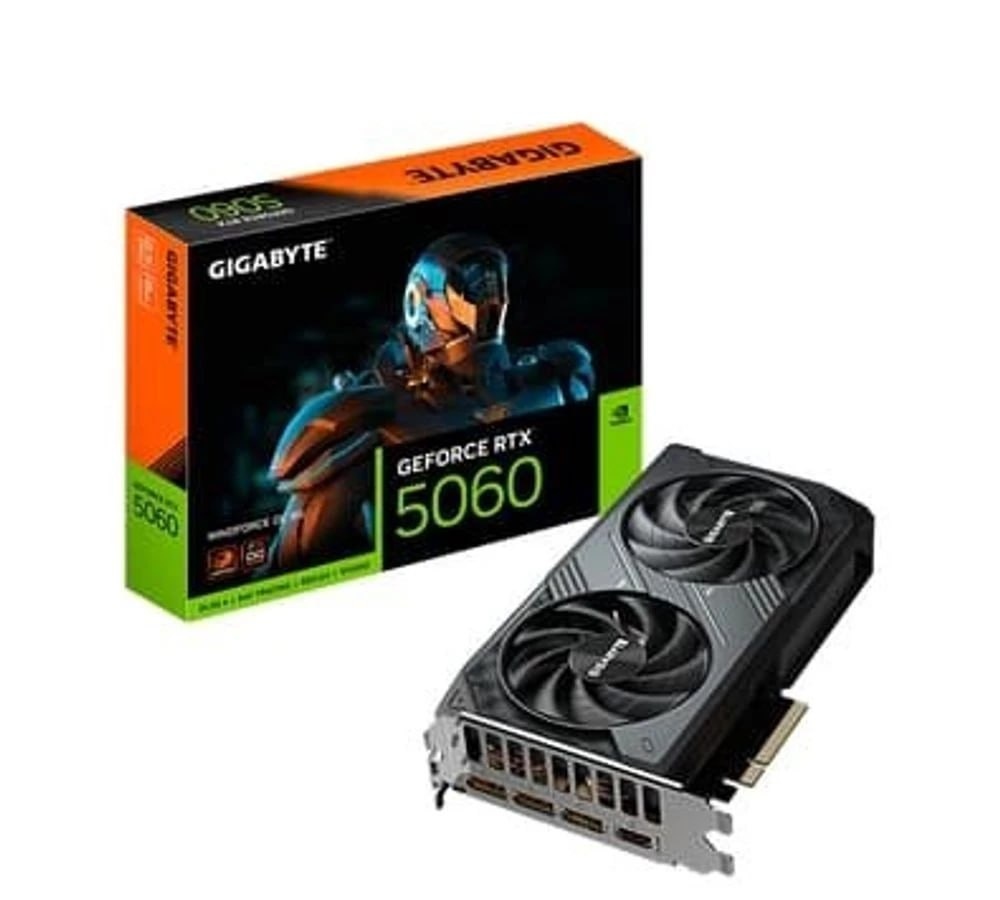 Placa de Vídeo NVIDIA GeForce GIGABYTE RTX5060 Windforce OC 8GB