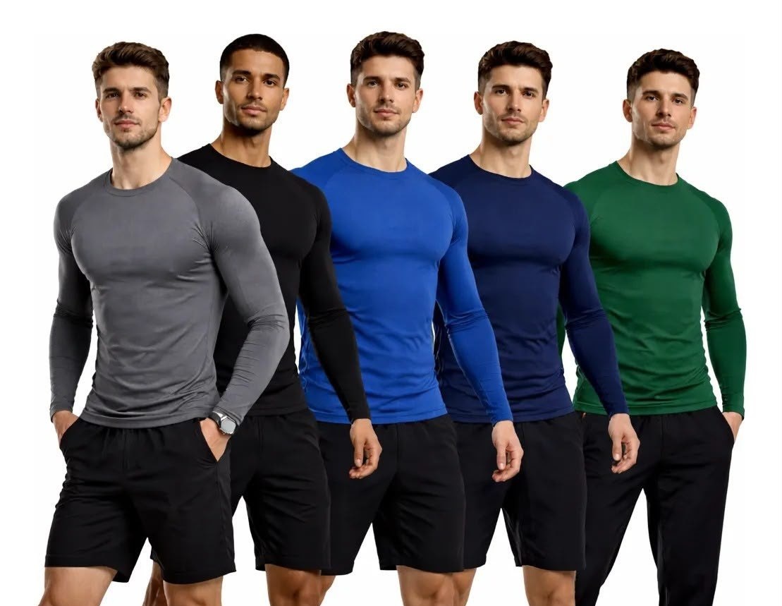 Kit 5 Camiseta Térmica Premium Segunda Pele Proteção Uv Dry