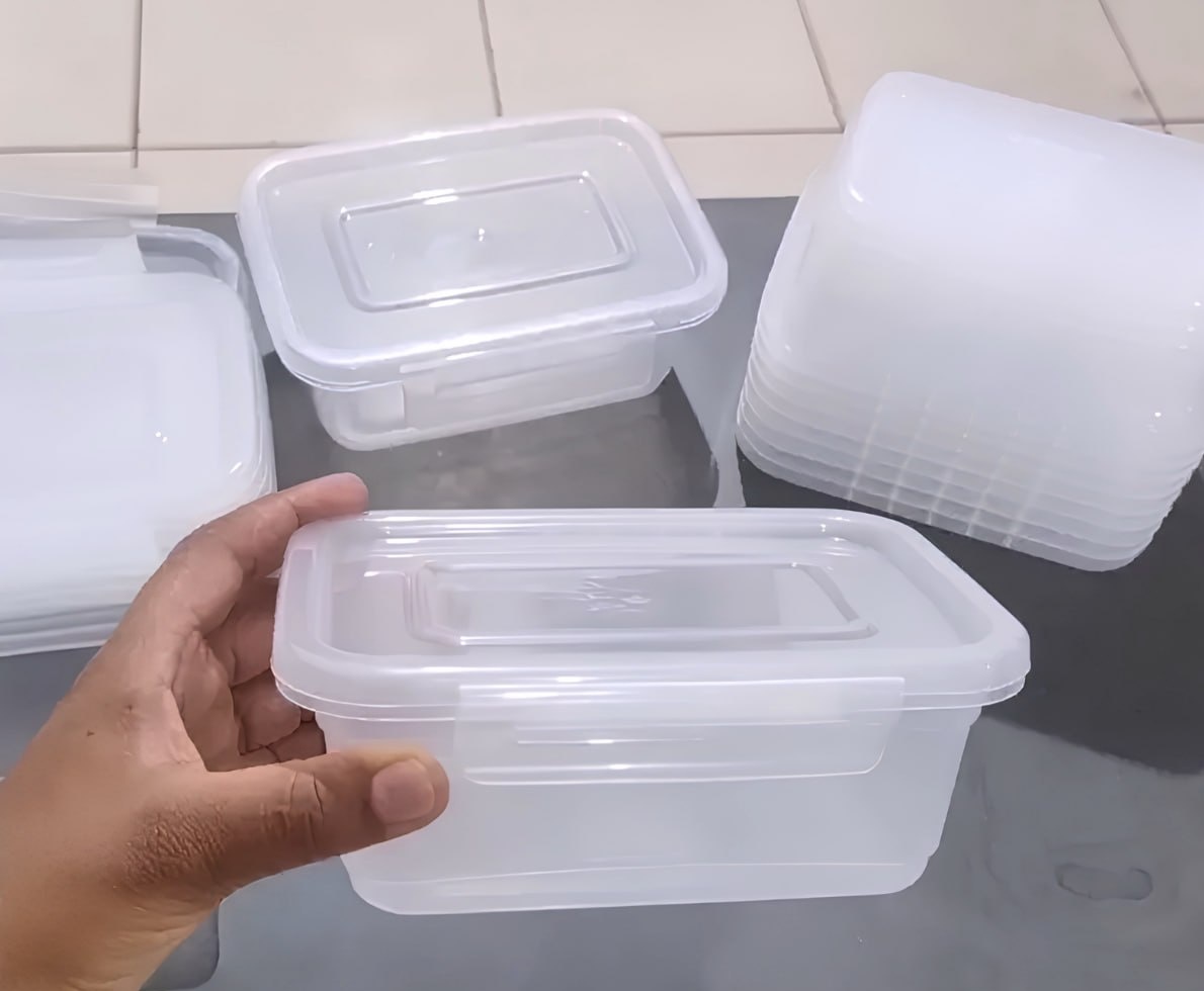 Kit com 10 Potes 750ml com Tampa Trava Plástico Transparente