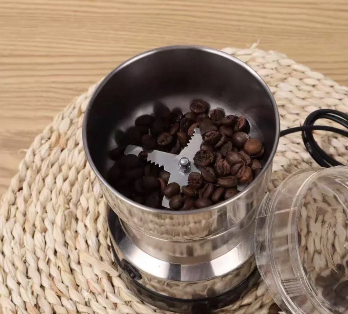 Moedor De Café Elétrico Triturador Aço Inox Grãos Temperos