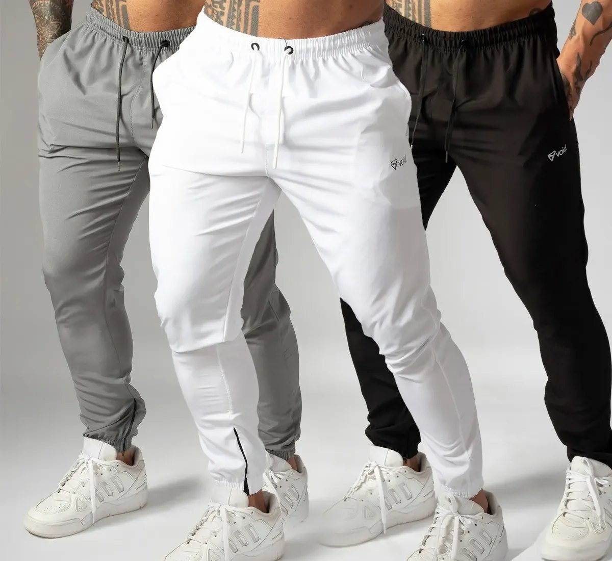 Kit 3 Calças Jogger Masculinas De Tactel Com Elastano Ziper