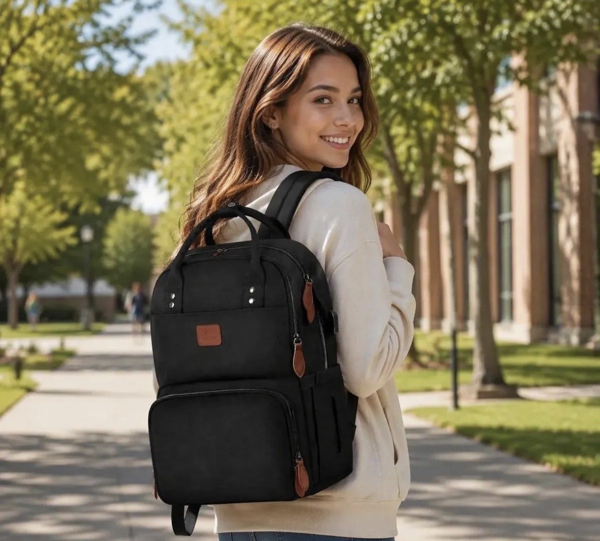 Mochila Térmica Com Bolsa Térmica Para Almoço, Mochila De Trabalho Feminina, Mochila Para Notebook De 15,6 Polegadas Com Porta Usb Para Faculdade Praia Acampamento Piqueniques, Matein 1162 Cor Preta