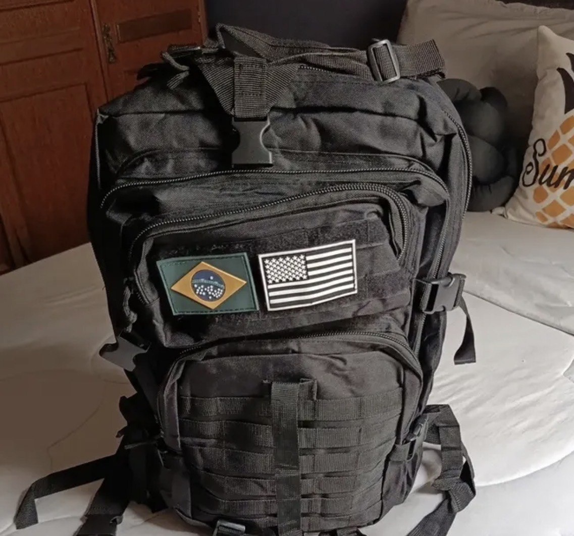 Bolsa Tática Mochila Militar Impermeável E Resistente 50 Litros Preto Para Viagem Trabalho Estudos