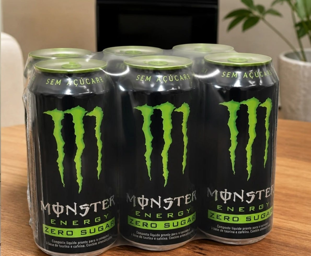 Kit com 6 Energético Zero Açúcar Monster 473ml
