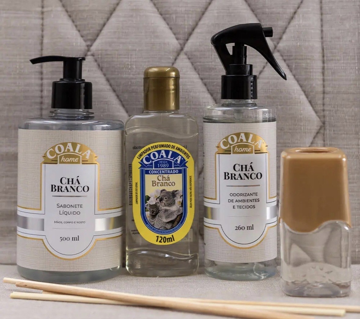 Kit Coala Home Chá Branco com Difusor 100ml e Spray 260ml