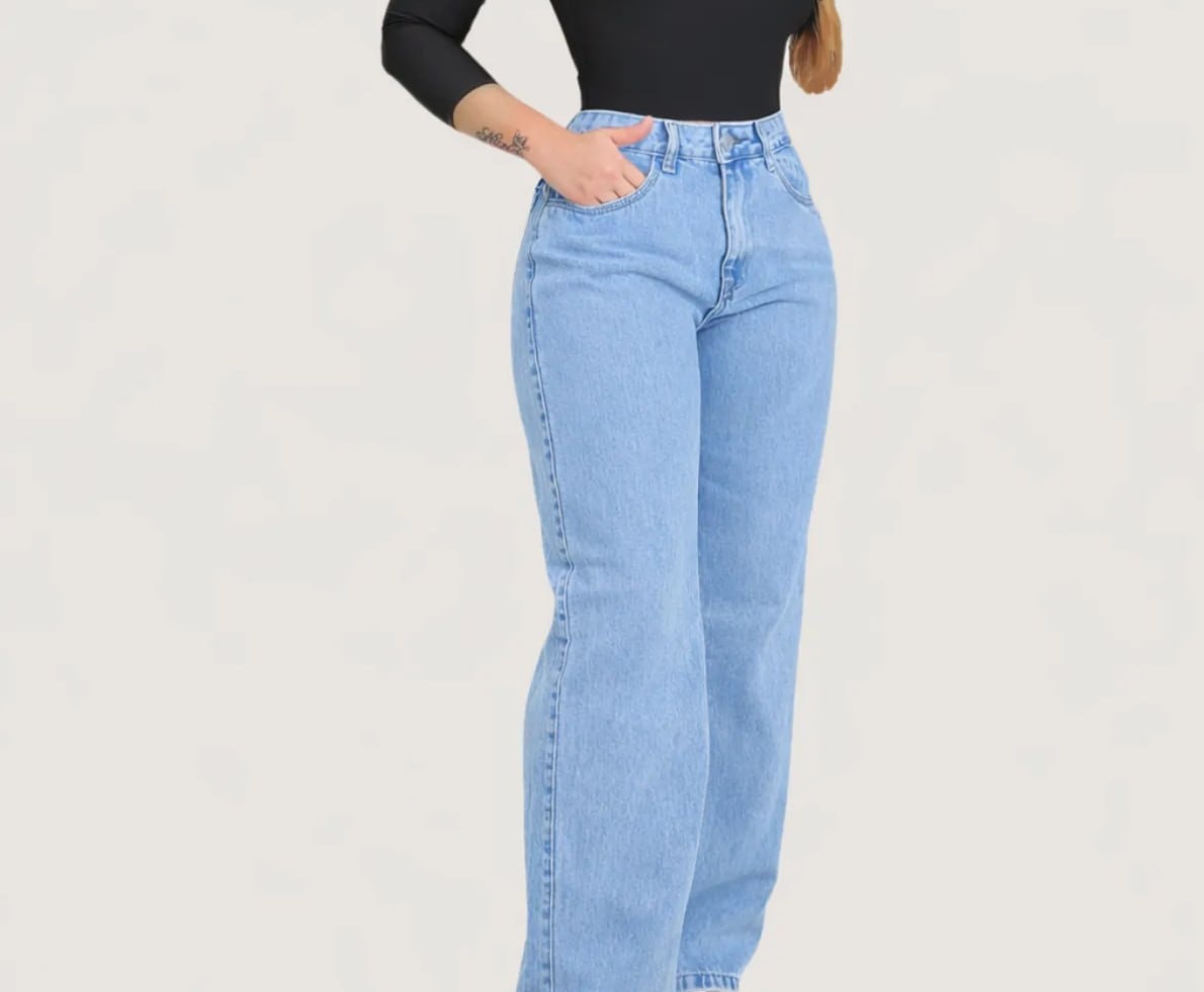 Calça Wide Leg Jeans Pantalona