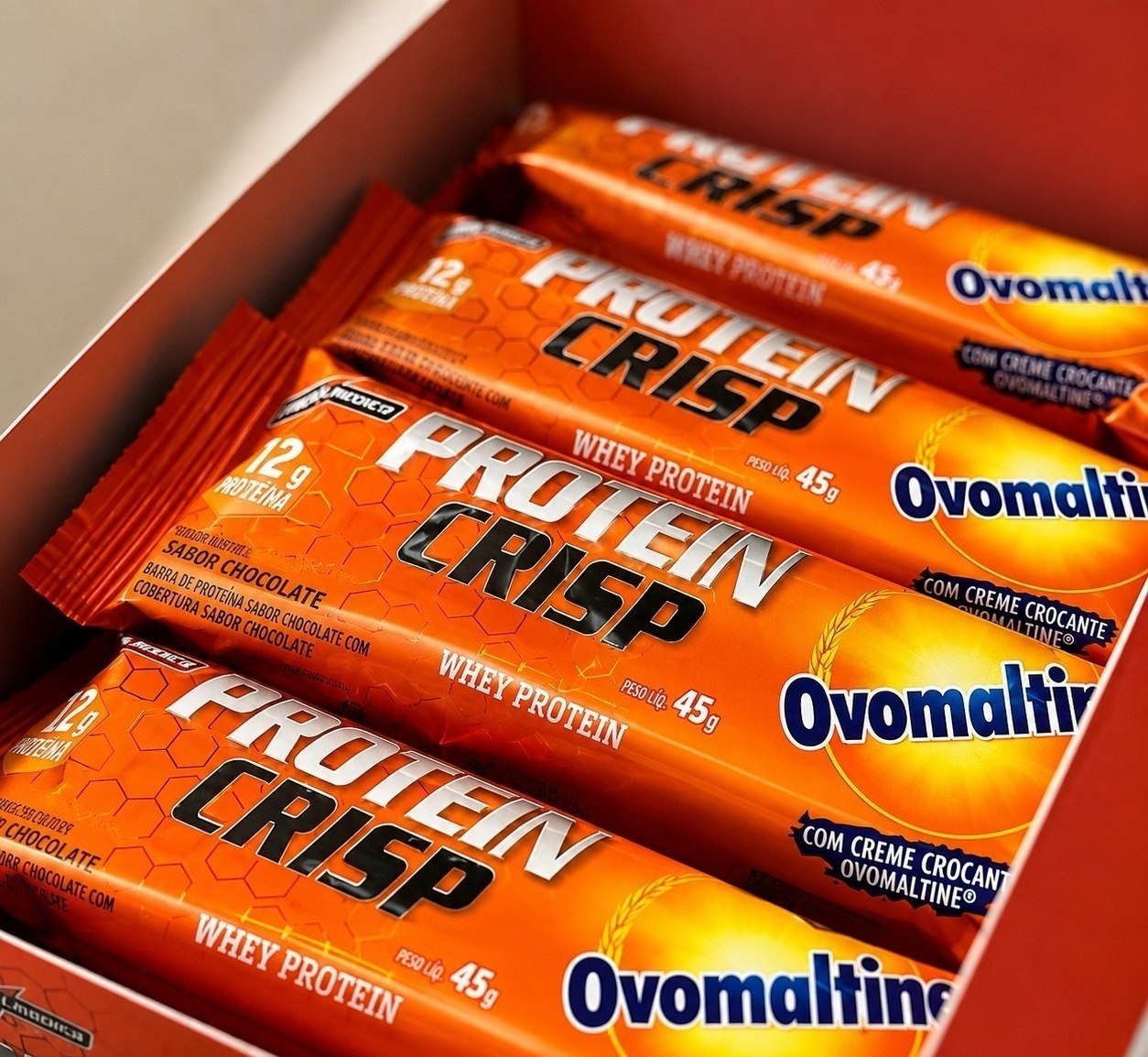 12 Barras de Proteína Crisp Bar Ovomaltine Integralmédica