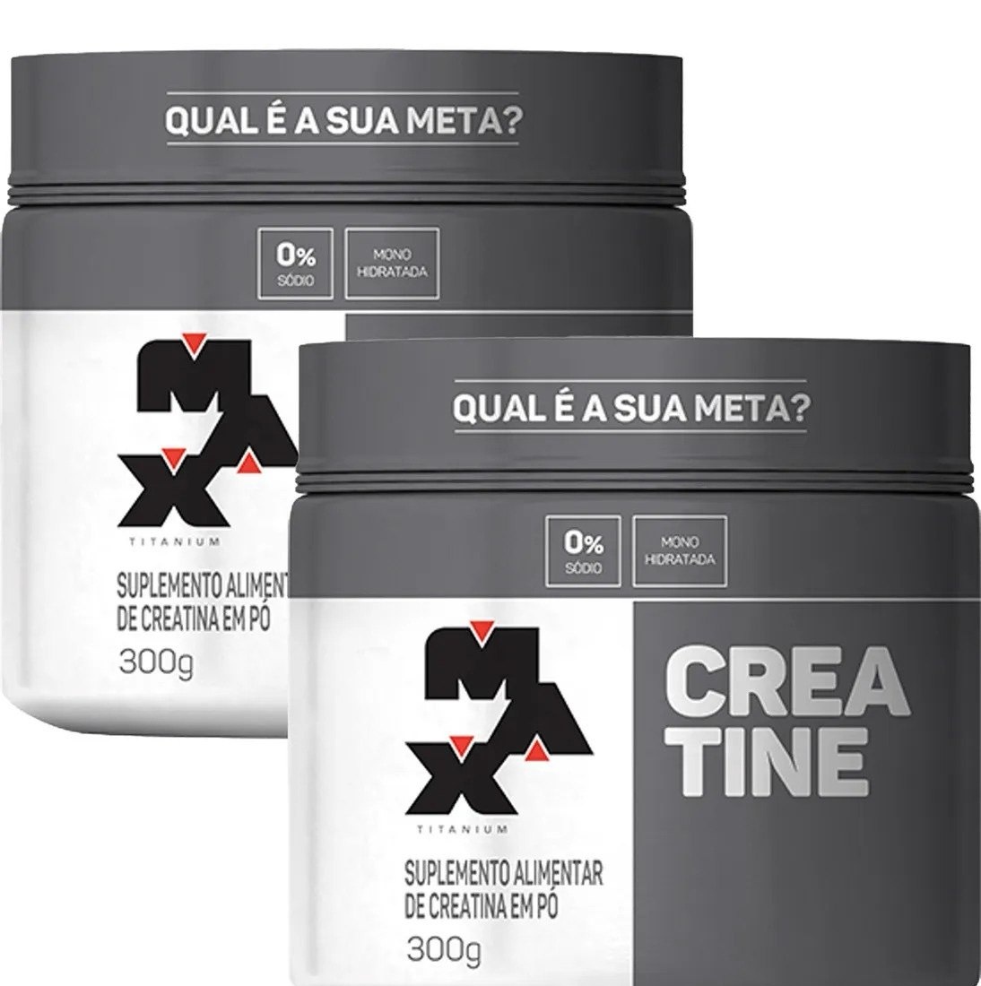 Kit 2x Creatina 300g Max Titanium Monohidratada em Pó Sem Sabor