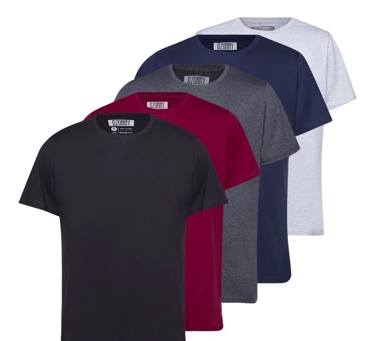 Kit 5 Camiseta Masculina 100 Algodão Basica variações de cores disponíveis