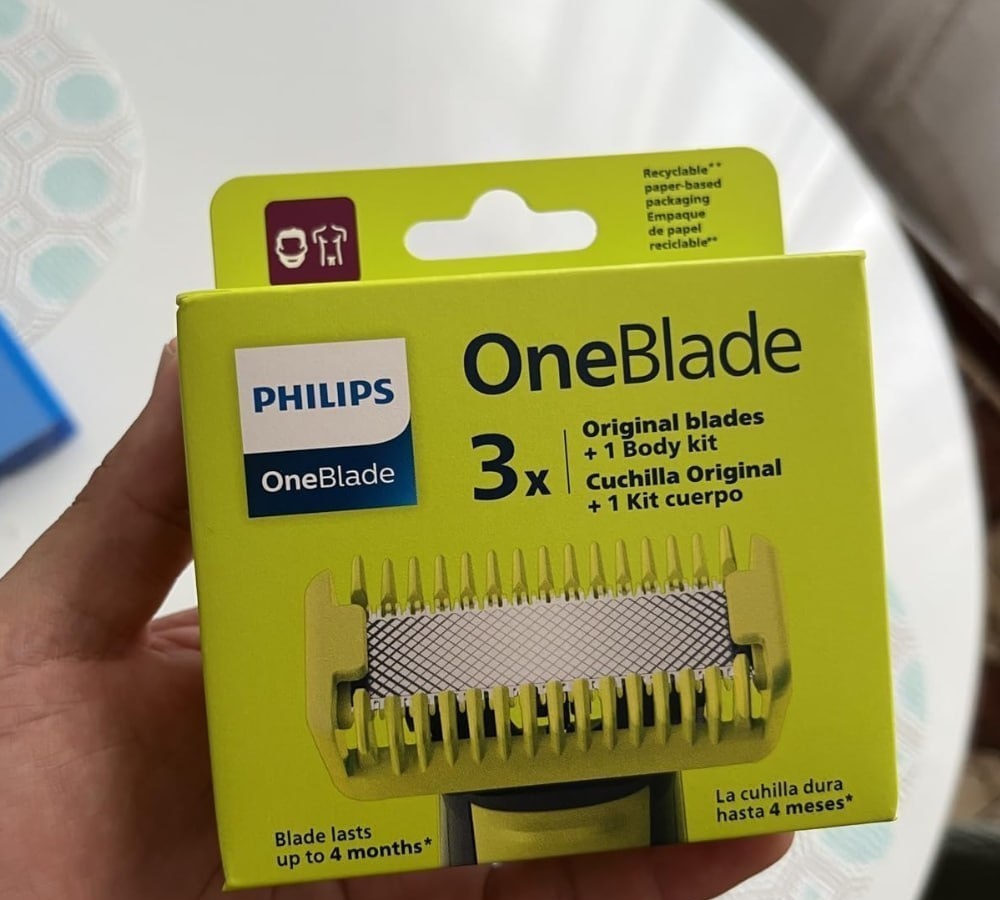 03 un. Lâminas de Reposição  2 pentes Philips OneBlade