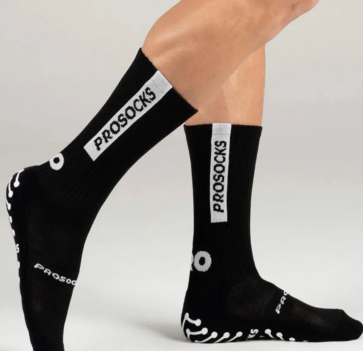 Meia Antiderrapante Futebol ProSocks UltraGrip Cano Alto Meião Futebol Grip para Chuteira Meia Esportiva com Alta Estabilidade, Conforto e Tecnologia Profissional  Preta, Tamanho 38-44