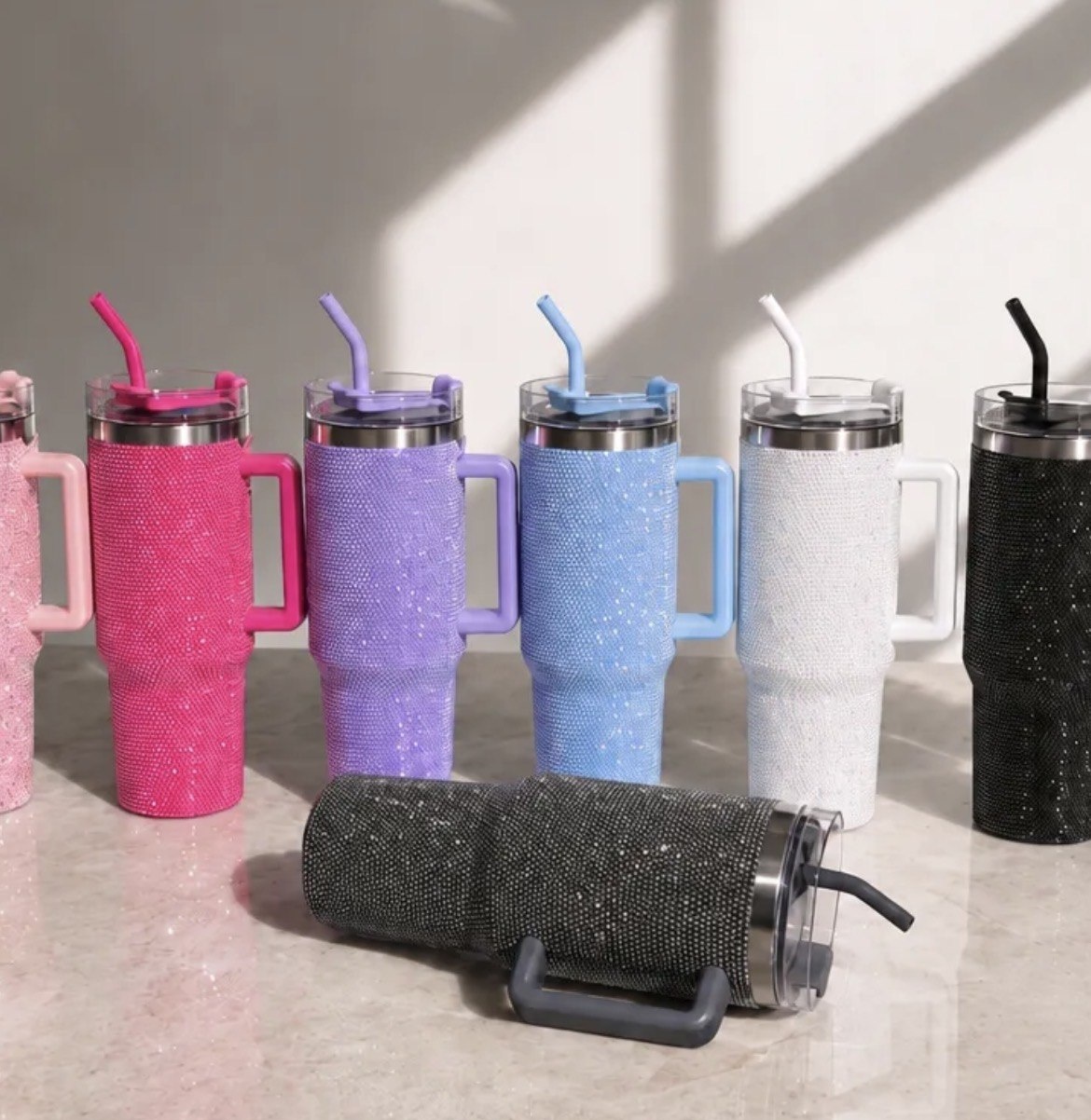 Copo Térmico Inox 1,2l Com Alça, Tampa E Canudo Metal Strass