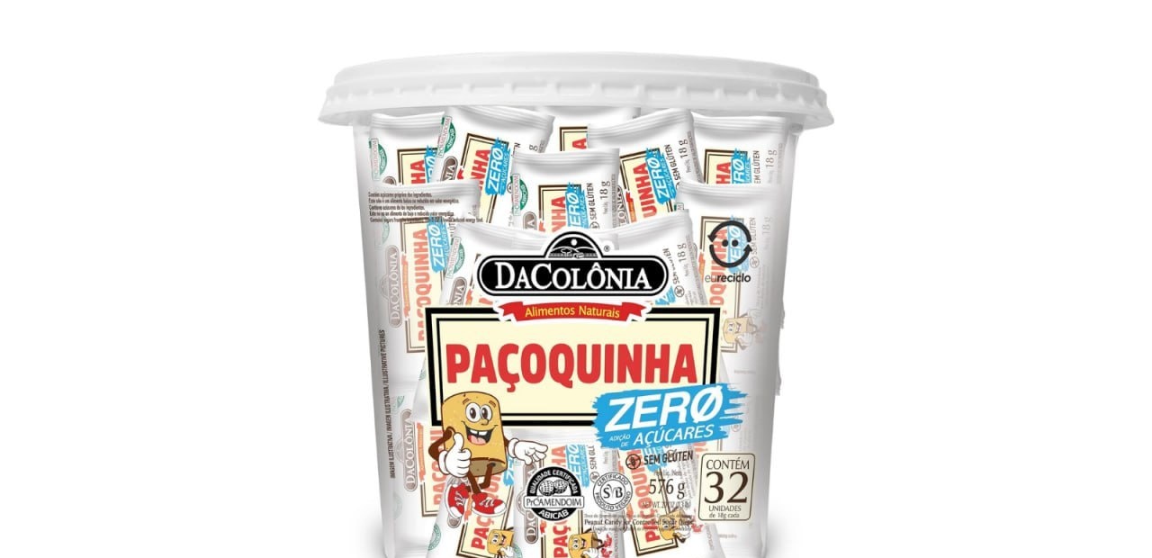 Pote 32 un. DaColônia Paçoquinha Zero Açúcar