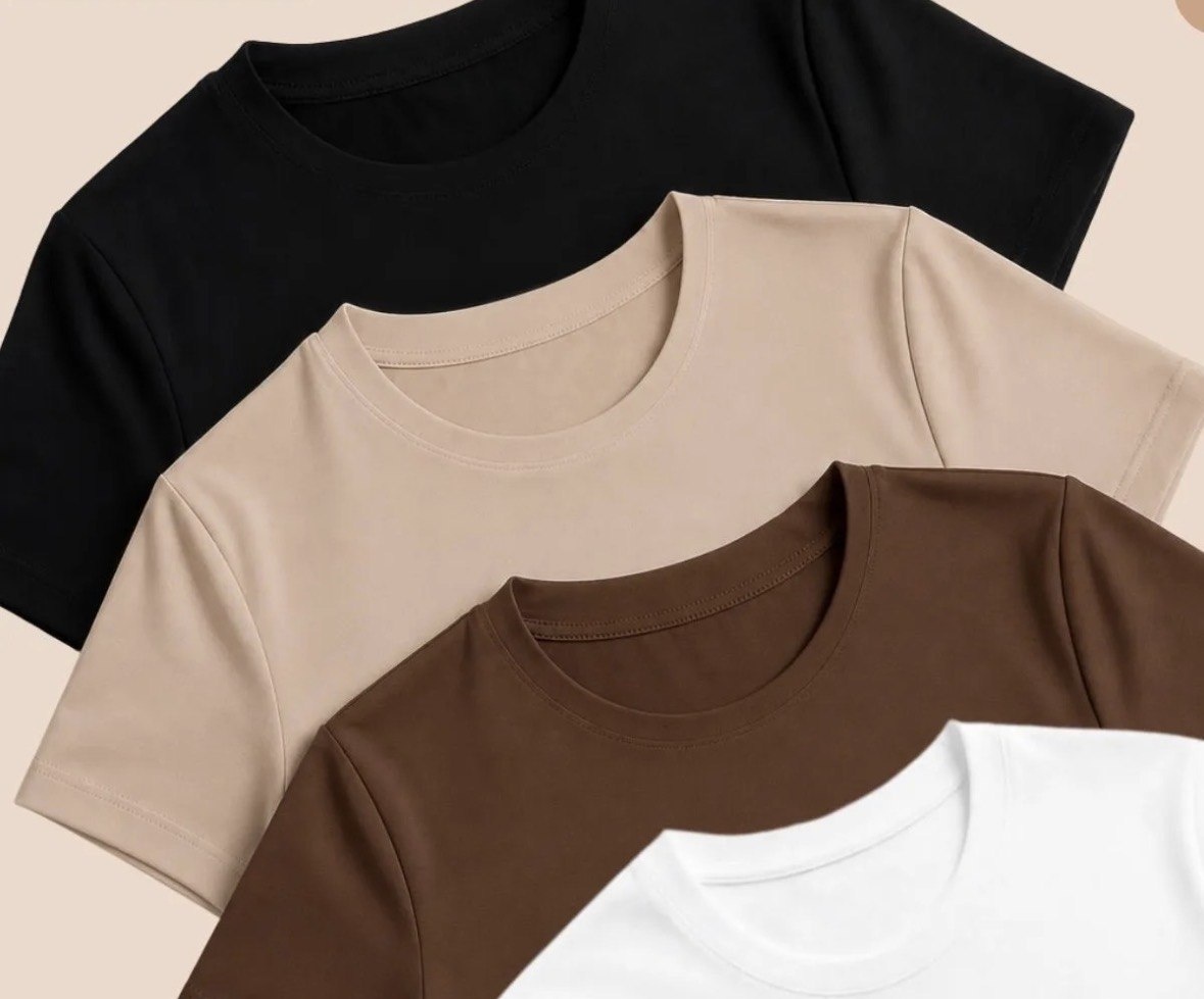 Kit 4 Blusas Feminina Suplex Estilosa T Shirt Básica Casual