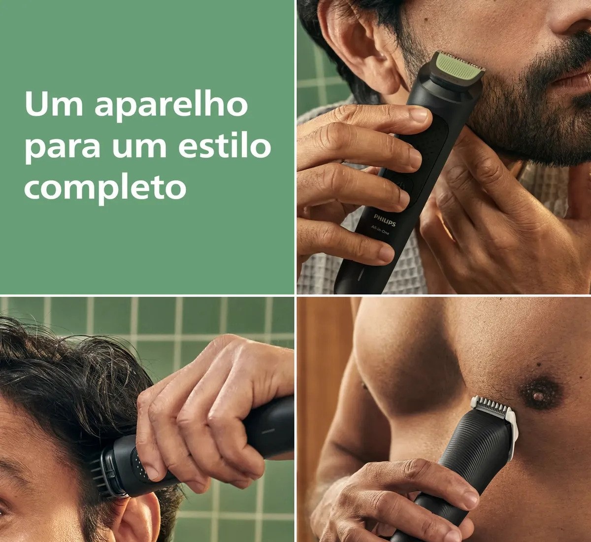 Philips Aparador e Barbeador Elétrico All-in-One Série 3000 12 em 1 12 acessórios