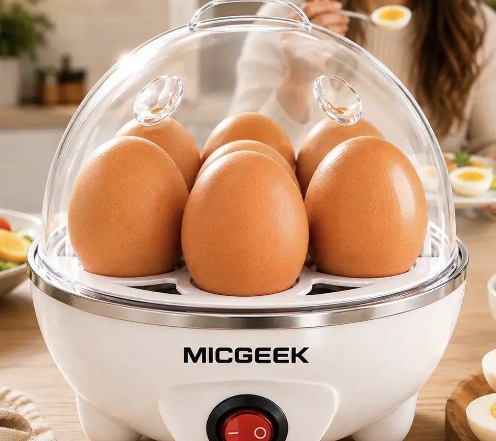 Cozedor De Ovos Automático Panela A Vapor Elétrica Legumes Elétrica Portátil Prático Rápido 7 Ovos Em 5min Micgeek