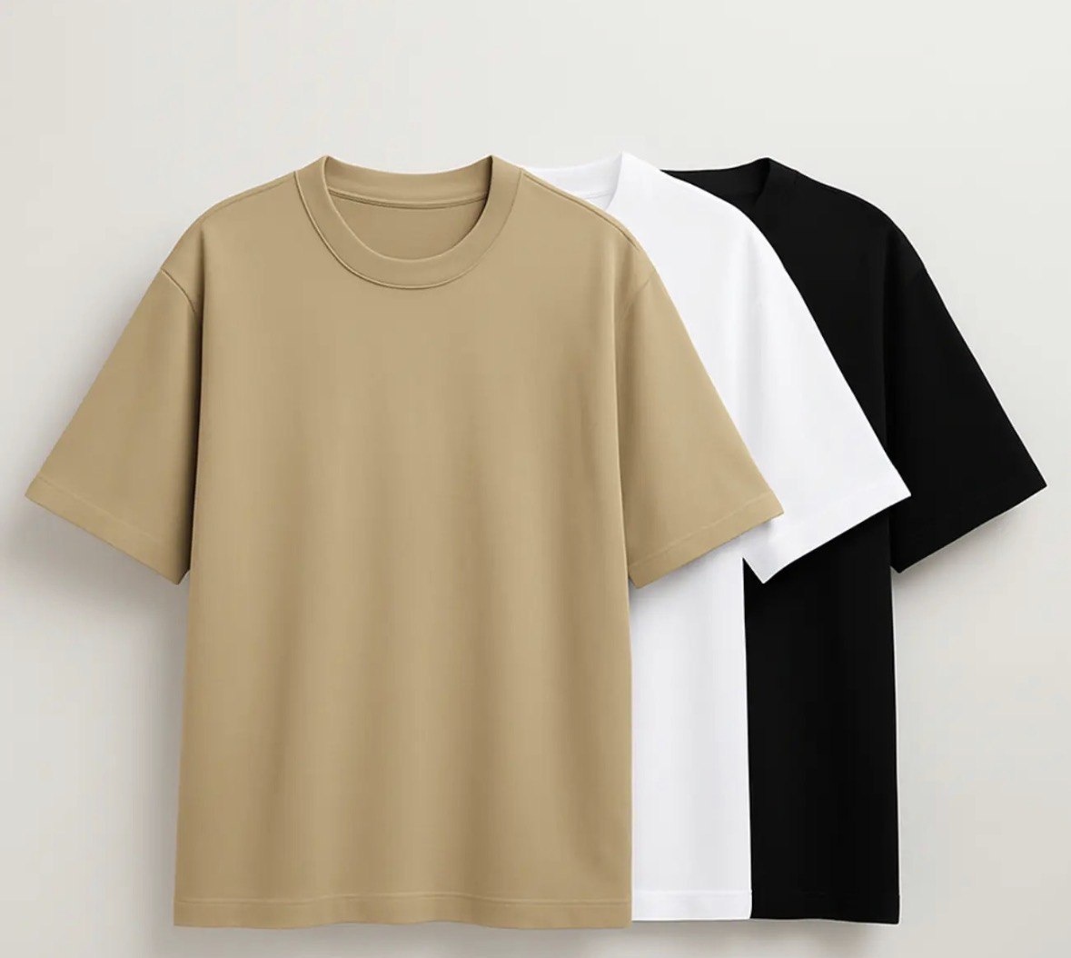 Kit 3 Oversized Masculina Stretwear Básica Lisa Premium