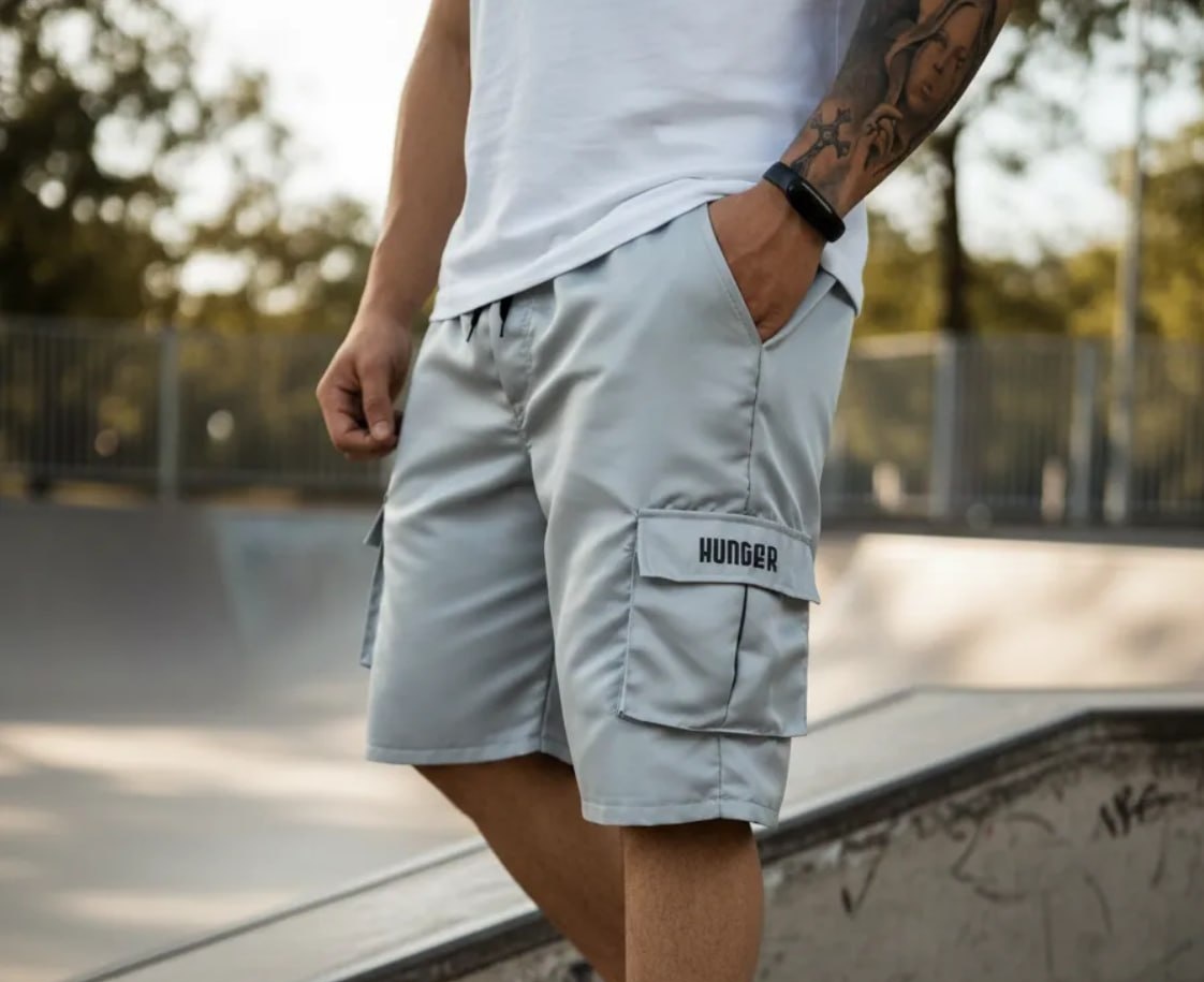 Bermudas Cargo Corta Vento Masculina com 5 Bolsos