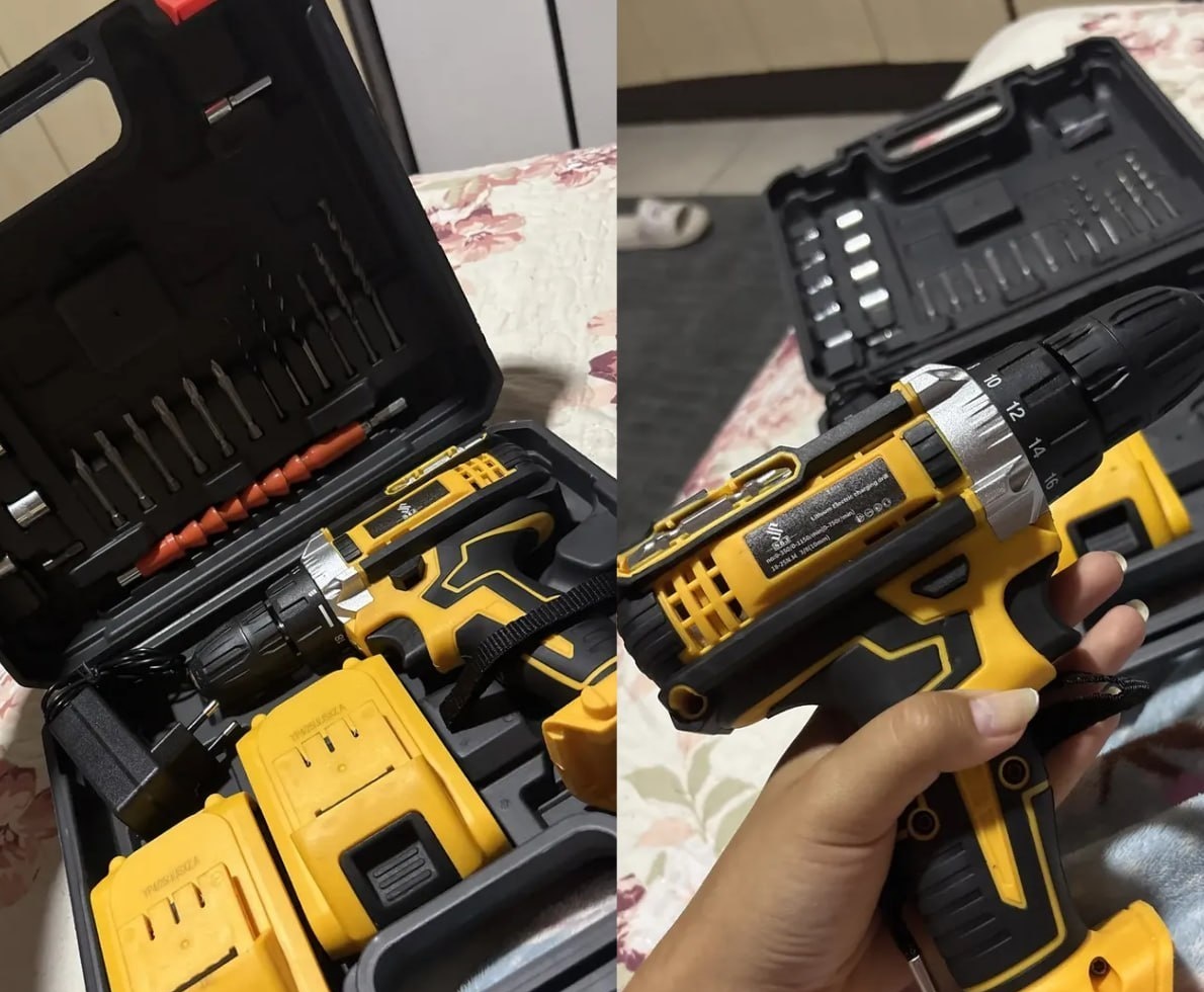 Parafusadeira Furadeira 48V Profissional 2 Baterias Sem Fio