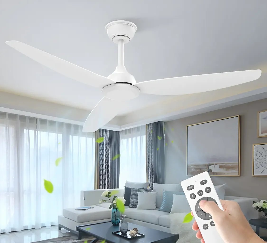 Ventilador de Teto Fansvento 52 com 3 Pás ABS, Motor DC Silencioso e Controle Remoto