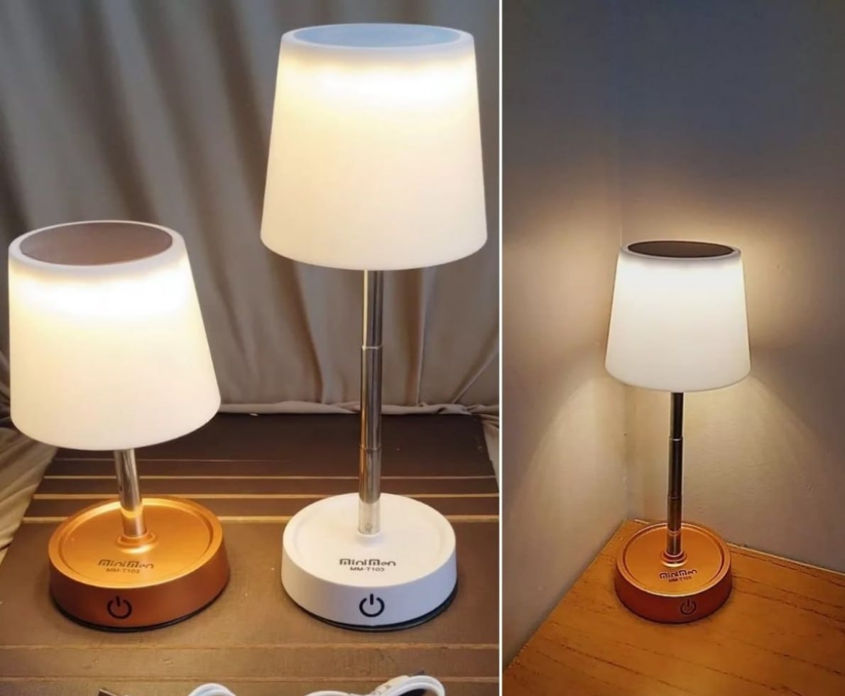 Abajur Recarregável Touch com Luz de Led Ajustável