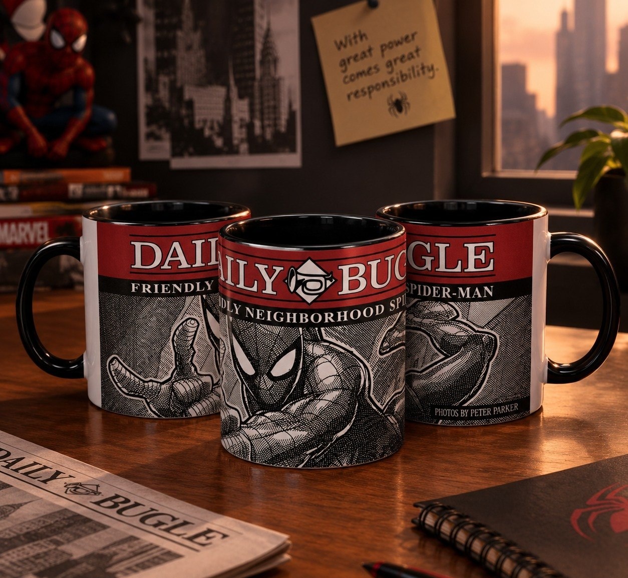 Caneca Homem Aranha 300ml Preto Disney