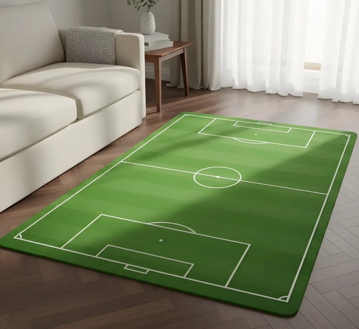 Tapete Infantil Campo de Futebol para Quarto de Bebê