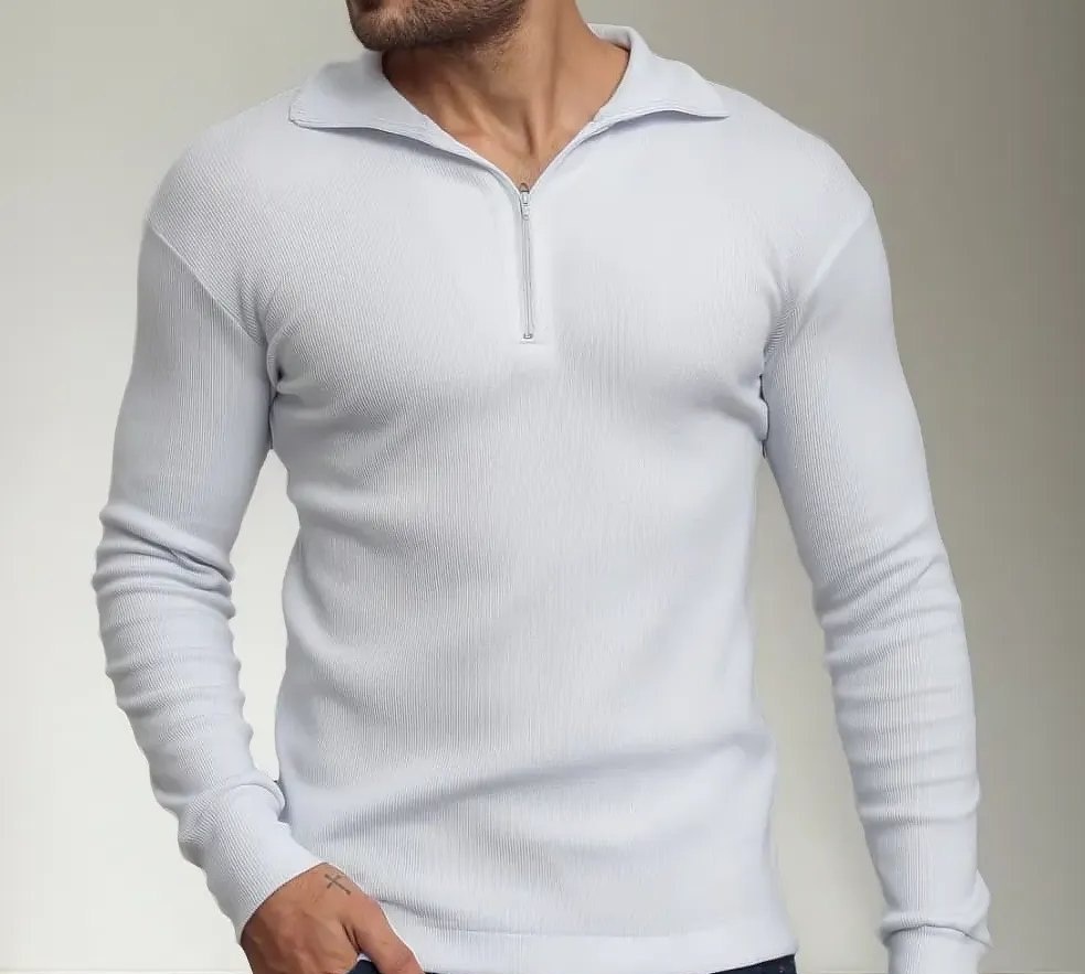 Camiseta Suéter Cacharrel Manga Longa com Zíper