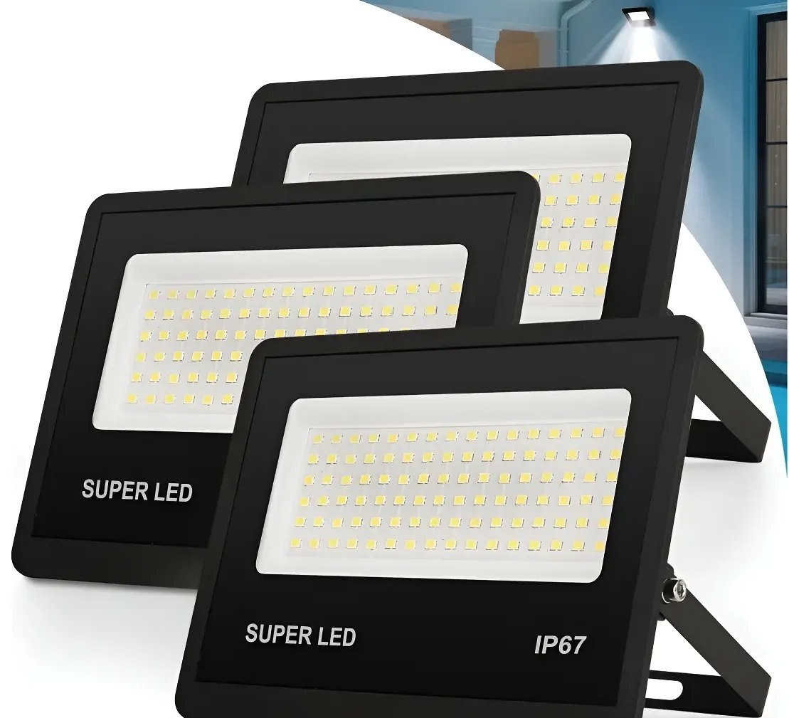 Kit 3 Refletores LED 300W Holofote Bivolt IP67 6500K