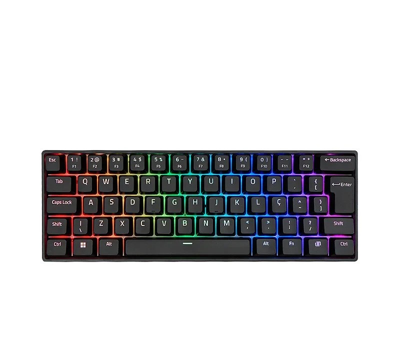 Teclado Mecânico Akko 3061s Preto ABNT2 Switch Rosa RGB