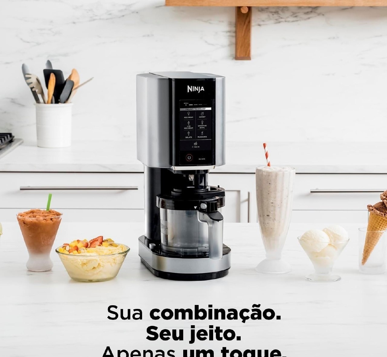 Sorveteira Ninja Creami 7 Opções Diferentes de Sorvete 220V