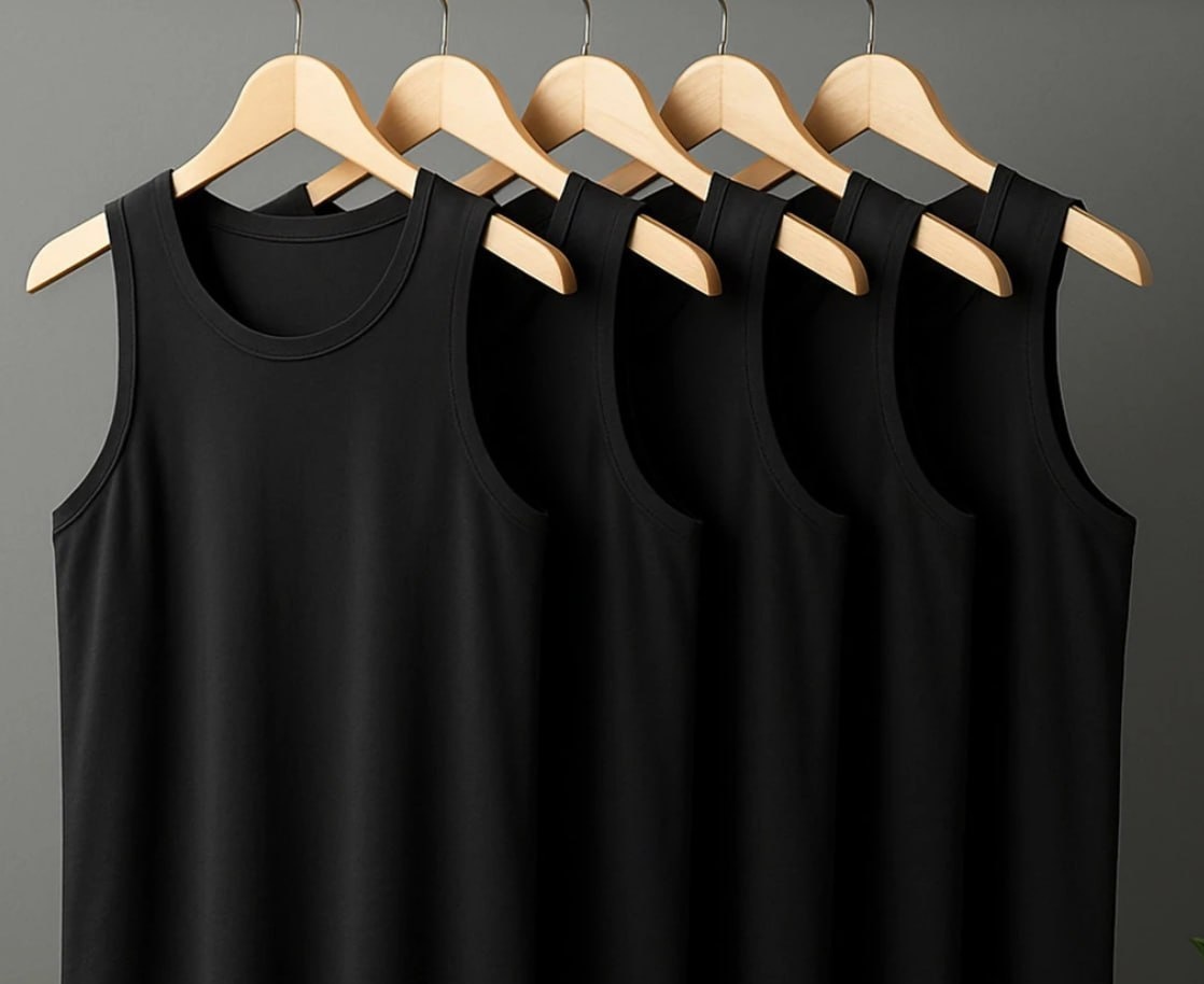 Kit 5 Camiseta Regata Lisa Malha Dry