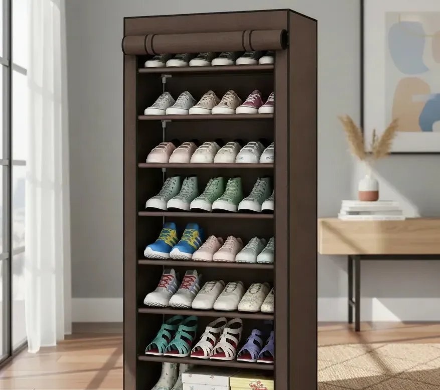 Sapateira Organizador de Sapatos com 9 Prateleiras TNT Marrom