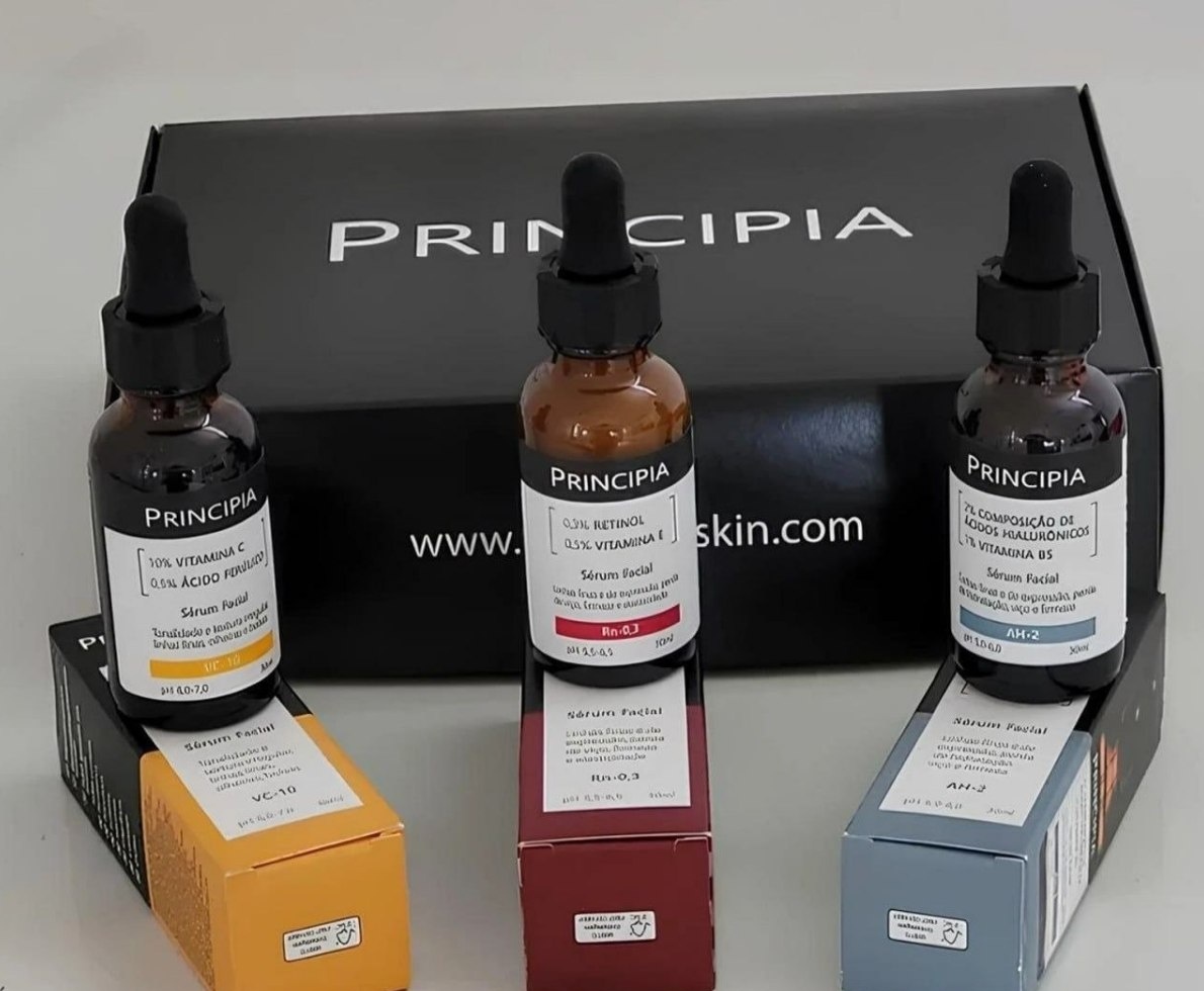 Kit 3 Séruns Principia Vitamina C  Retinol  Hialurônicos
