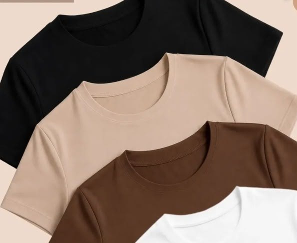 Kit 4 Blusas Feminina Suplex Estilosa T Shirt Básica Casual